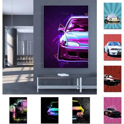 Canvas Painting Wall Art Abstract Graffiti JAPANESE RACING CAR Posters Prints Modular Pictures For Living Room Home Decor Modern