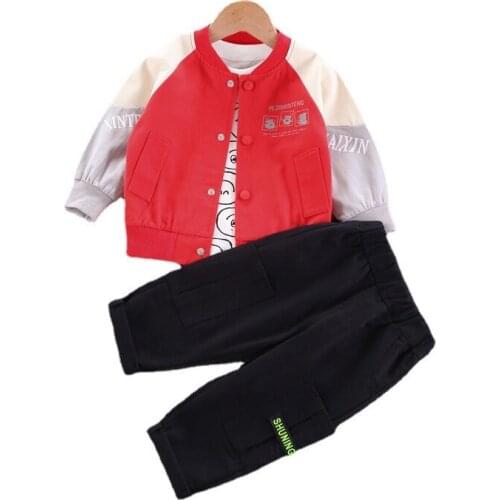 New Spring Autumn Baby Girls Clothes Children Boys Cartoon Jacket T-Shirt Pants 3Pcs/Set Toddler Fashion Costume Kids Tracksuits
