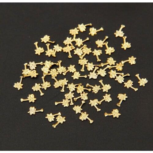 NEW Gold Metal Yellow Flower Rhinestone 3D Nail Arts Nail Decorations Grade A 290261