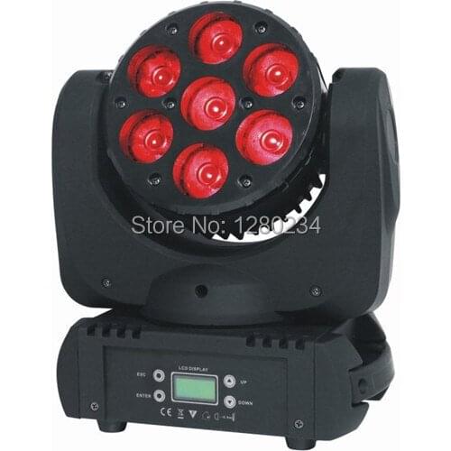 Dj equipment led lamp 7*12W 4 in 1 Led beam moving head disco light rgbw full color stage lighting effect for bar ktv