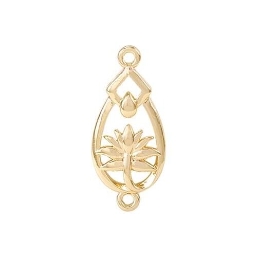 Factory Wholesale Gold Color Brass Oval Charms Pendants Necklace and Bracelet Earring Diy Jewelry Making Supplies Accessories