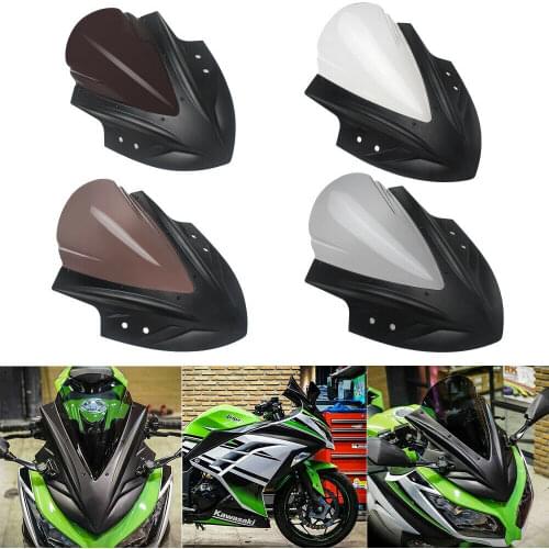 Motorcycle Front Windshield Windscreen For KAWASAKI NINJA 250/300 2013-2018 NINJA 400 2018 2019 2020
