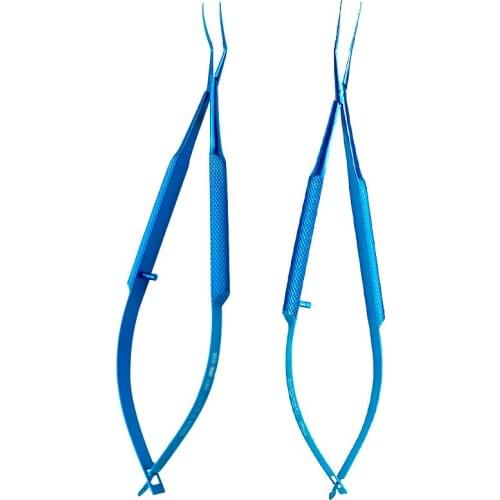 Capsulorhexis Forceps Curved Cross Action Handle Angle Titanium tweezers ophthalmic eye tools