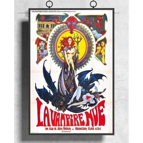L148 La Vampire Nue Movie (1970) Horror Silk Fabric Poster Art Decor Indoor Painting Gift