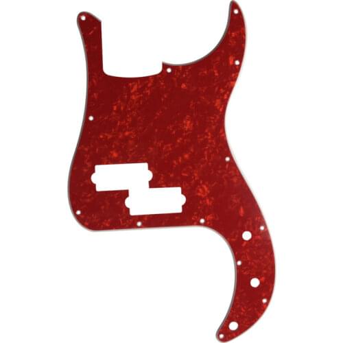 Pleroo Custom Guitar pickgaurd - For US P Bass Guitar Pickguard Scratch Plate , 4 Ply Red Pearl