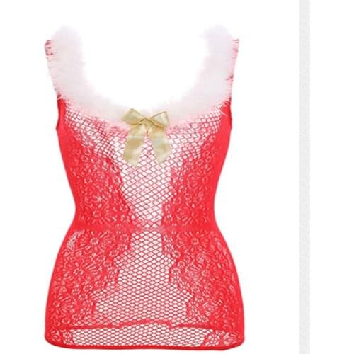 Sexy lingerie red Christmas lingerie pajamas set Sexy Costumes women hot club play party underwear hot intimates sleepwear