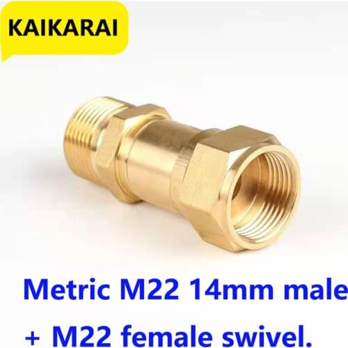 Pressure Washer Swivel Joint, Kink Free Gun To Hose Fitting, Anti Twist Metric M22 14Mm Connection, 3000 Psi