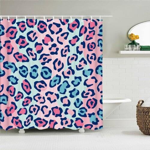 Sexy leopard Printed Shower Curtain for Bathroom with Hooks 3D Geometric Pattern Waterproof Polyester Fabric Bathroom Curtains
