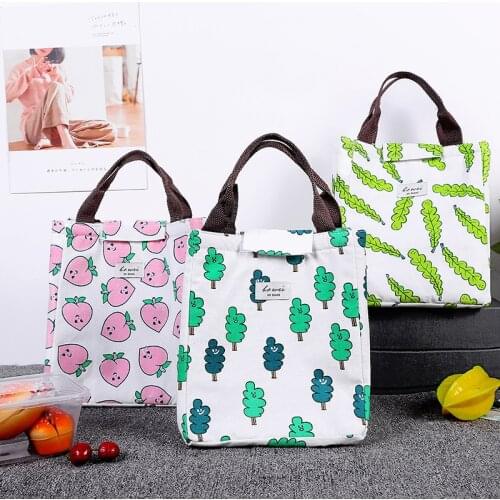 Fashion High Capacity Lunch Bags Women Kids Thermal Insulation Tote Cooler Picnic Travel Portable Box Durable Storage Handbag