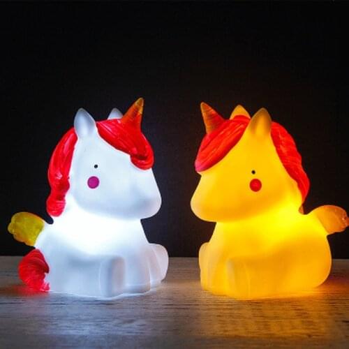 Bed Led Night Light Baby Childrens Room Decoration Bedroom Decoration Unicorn Shape Light Baby Toy LED Childrens Night Lamps