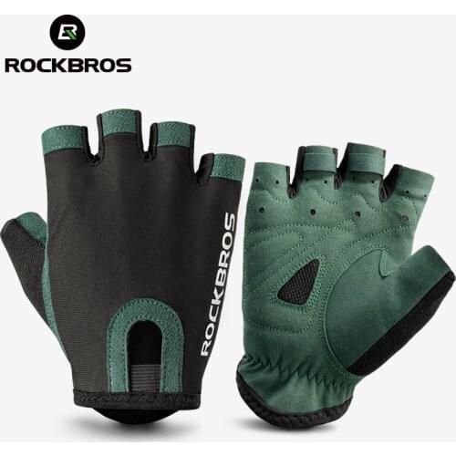 ROCKBROS Cycling Gloves Breathable Sweat-Wicking Net Bicycle Half Gloves Men Women High Stretch Fabric Sports Bike Gloves