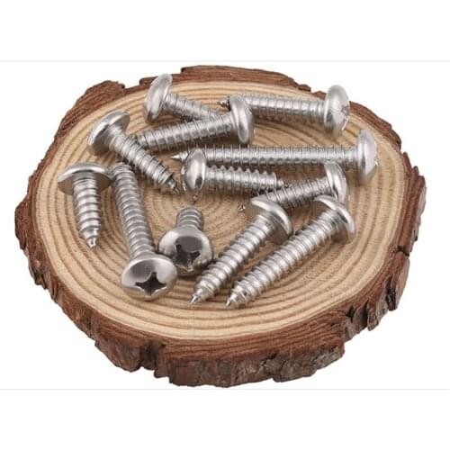 M6 304 Stainless Steel Screw Countersunk Head Screws GB819 Cross Slot Machine Tooth Screw Flat Head Bolt Wood Screws 20PCS