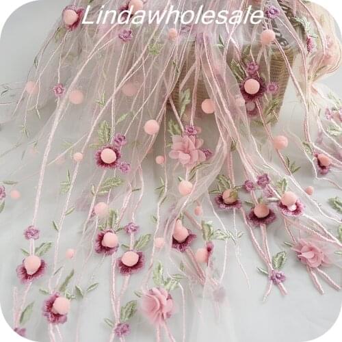 Embroidery lace fabric handmade DIY clothes skirt material,130cm*45cm/pcs