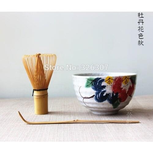 Japan handmade batidor matcha kit Maccha whisk bowl tea set scoop Japanese tea accessoriestree peony whisk spoon matcha stocked