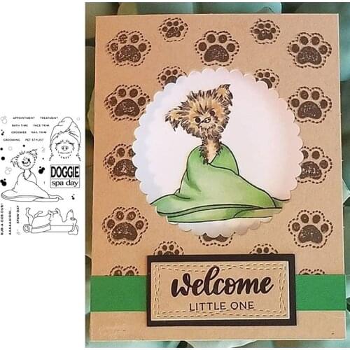 Animal Bear Dog DOGGIE SPA DAY BATH TIME Words Transparent Clear Stamps For DIY Scrapbooking Paper Cards Crafts New 2020