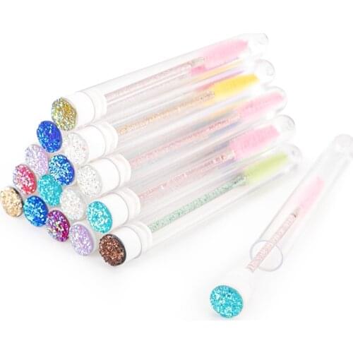 10/20pcs Reusable eyebrow brush tube disposable eyelash brush eyebrow brush with resin drill replaceable brushes dust-proof
