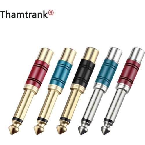 10pcs/5pair RCA Jack Audio Connector 6.35mm Mono Plug to RCA Speaker Adapter with Luxury Quality