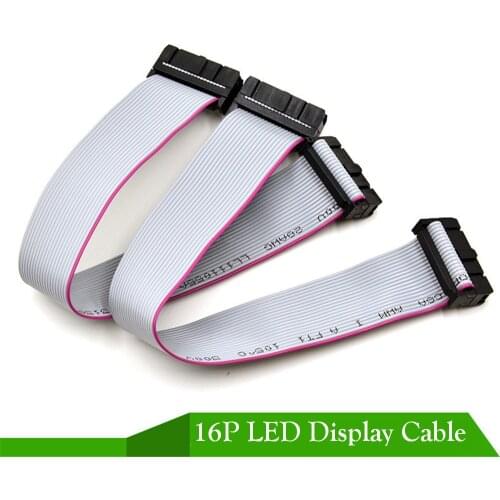 10pcs/lot Pure copper 18-20cm 16P Long Flat Wire/ Hub Cable Pure copper Data cable for LED Display ,single-color full-color sign