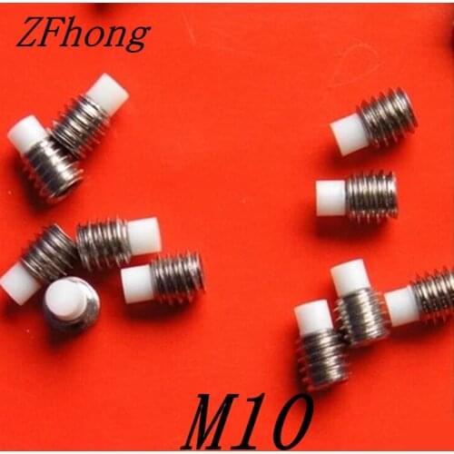 10pcs M10*8/10/12/16/20/25/30/35/40/45/50 stainless steel hex socket nylon tip set screw