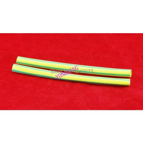2M/lot 5.0mm high quality yellow-green heat shrink tubing shrink ration 2:1 for wire cable