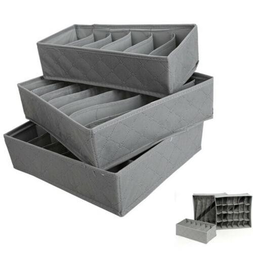 3pcs Storage Drawer Divider Box Tidy Socks Bra Underwear Organiser Case Set AU