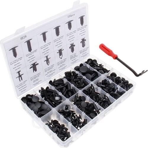 330pcs Mixed Auto Fastener Clip Car Body Push Retainer Pin Rivet Bumper Door Trim Panel Retainer Fastener Kit Car Accessories