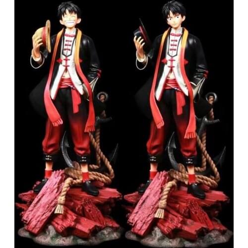 37cm One Piece Luffy Anime Figure Luffy Chinese Style Action Figure GK Statue Luffy Figurine Collectible Model Toys