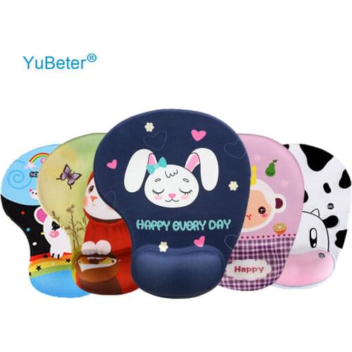 YuBeter Thicken Anime 3D Mouse Pad With Wrist Rest Anti Slip Soft Silicone Cute Cartoon Cow Cat Mice Mat for Gaming PC Laptop
