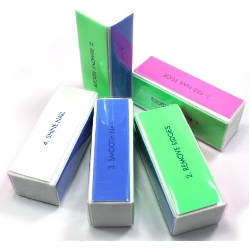 5 Pcs 4-WAY Buffing Sand File Block Remove Smooth Shine Buffer Nail Art Tools