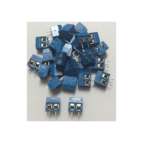 500 pcs 2 Pin Screw blue PCB Terminal Block Connector 5mm Pitc