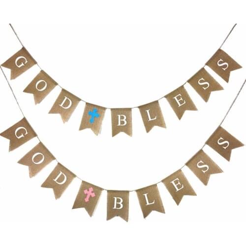 9 tail flags Sin God Bless Girl Custom Color Banner Bunting Baptism Christening Communion 2.8M Dovetail flag