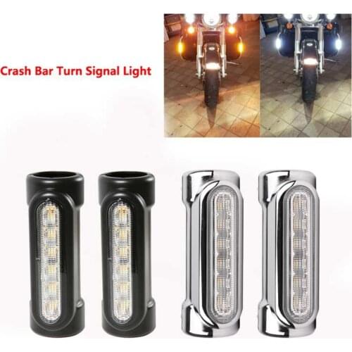 Motorcycle Crash Bars LED Highway Bar Switchback Driving Light/turn signal light For Harley bike Touring Victory Black/Chrome