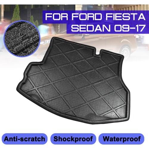 Car Floor Mats Rear Trunk Boot Mat Waterproof Carpet Anti Mud Tray Cargo Liner For Ford Fiesta Sedan 2009-2017