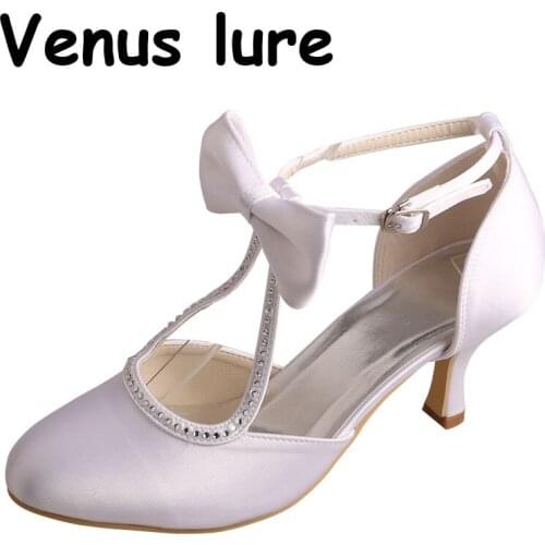 23 Colors White Roman Sandals with Rhinestones Mid Heel Round Toe with Bow