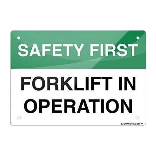 Safety First Aluminum Metal Sign Forklift in Operation, 8" X 12" inch Inches Designed Leiacikl22
