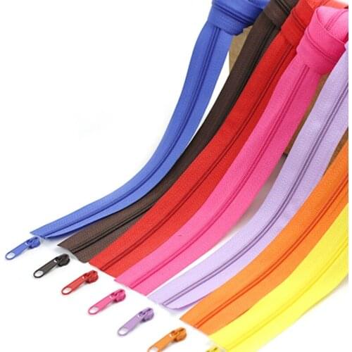 50m/lot #3 Continuous Nylon Coil Zipper Chain for Sewing Bedding Set Cover with Pull Zippers Bulk Tailoring Materials