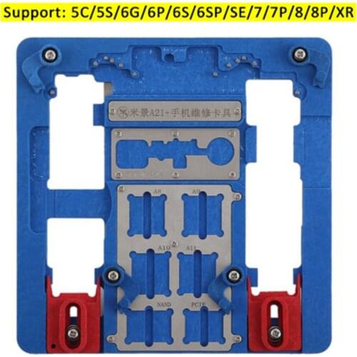 MiJing A21+ Logic Board PCB Holder Fixture for iPhone XR/8P/8G/7P/7G/6SP/6S/6P/6G/5S/5C A10 A9 A8 A7 CPU Nand Chip Repair Tool