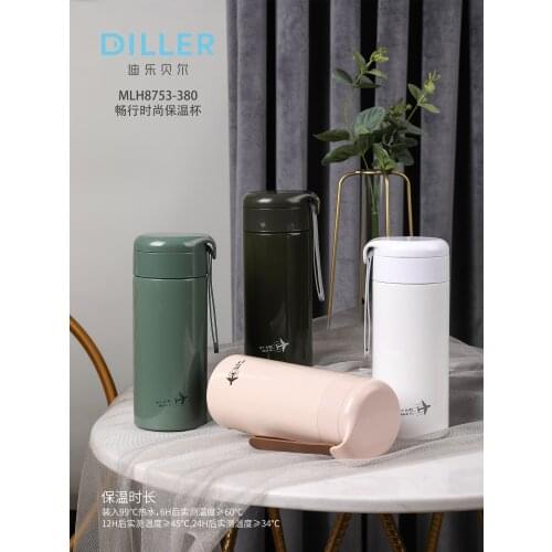 Diller 350ML Thermos Termo Coffee Vacuum Flask Thermo Mug Stainless Steel For Car Insulated Heat Thermal Water Bottle
