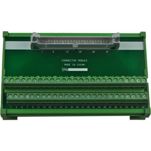 DIN Rail Mount 50P Screw Terminal Block Adapter Module
