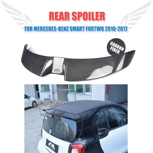 For Mercedes-Benz Smart Fortwo Coupe 2-Door 2016 2017 Carbon Fiber Rear Roof Spoiler Window Wing Lip