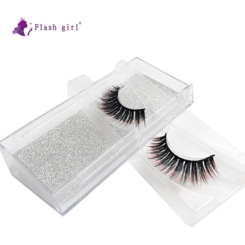 Flash Girl Mink Lashes 1 Pair Colorful Eyelashes Cruelty Free Handmade Eye Lashes Reusable Natural Fake Eyelash E-10