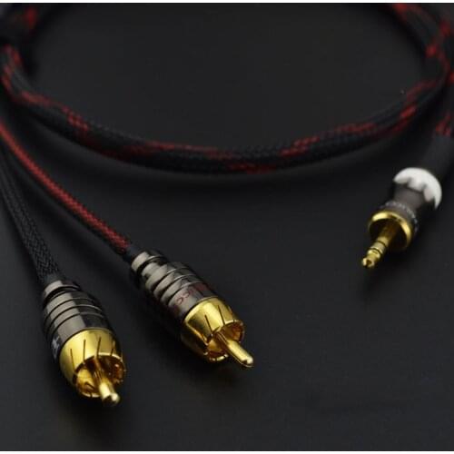 HIFI 2.5mm 4.4mm Balanced 3.5mm stereo Male to Dual RCA 2RCA Male Audio Adapter Cable copper L-4E6S cord Audio Cable