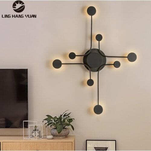 Art Decoration Led Wall Light Black frame Modern Indoor Wall Lamp for Living room Foyer Bedroom Office room Wall Lamp Luminaires