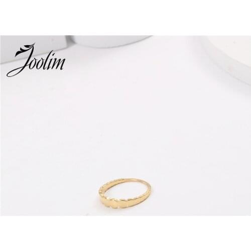 Joolim High End 18K Gold PVD Fashionable Symple Small Circle Rings for Women Stainless Steel Jewelry Wholesale