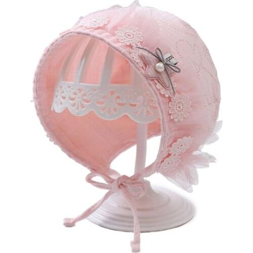 Lace Newborn Cotton Kids Hat Baby Princess Cap Infant Baby Bonnet Summer Sun Hat GXMB