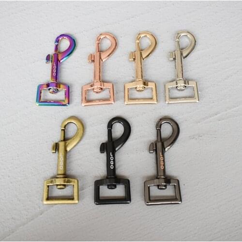 LOGO 20 Pcs 20mm Metal Snap Hook Trigger Lobster Clasps Clips Flat Bottom Spring Gate Leather Craft Pet Leash Bag Strap Belt