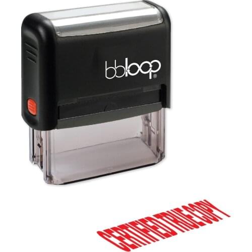 BBloop "CERTIFIED TRUE COPY" Bold Self-Inking Stamp, Rectangular, Laser Engraved, RED