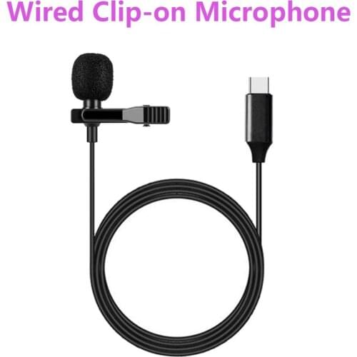 Mini Microphone USB Type C Mic Wired Lapel Lavalier Clip-on Type-C Microphones For Smart Phone Recording YouTube TikTok Singing