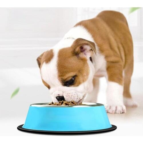 Diameter 11-22cm Stainless Steel Pet Dog Bowl Non-slip Cat Dog Feeder Bowl For Dogs Small Medium Large Dog Feede Accessories