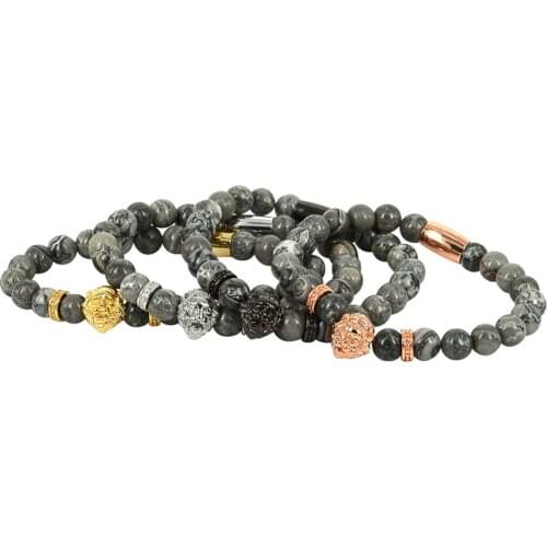 2017 Fashion Female and Male Natural Stone Matte Onxy Beads Strand Bracelets White Stone Beads Bracelets & Bangles Gift